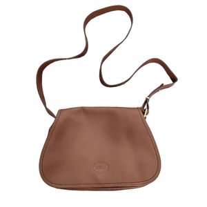 Longchamp Brown Leather Crossbody Saddle Handbag